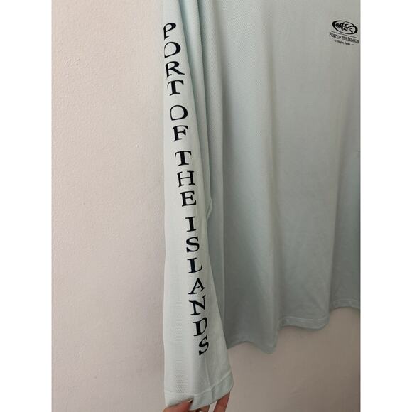 Native Outfitters Mint Green Naples Florida Long Sleeve Mens Fishing Shirt Small - Picture 5 of 7